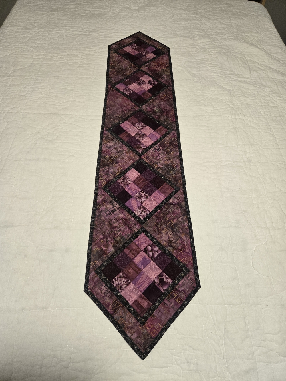 Handmade Purple Patchwork Table Runner